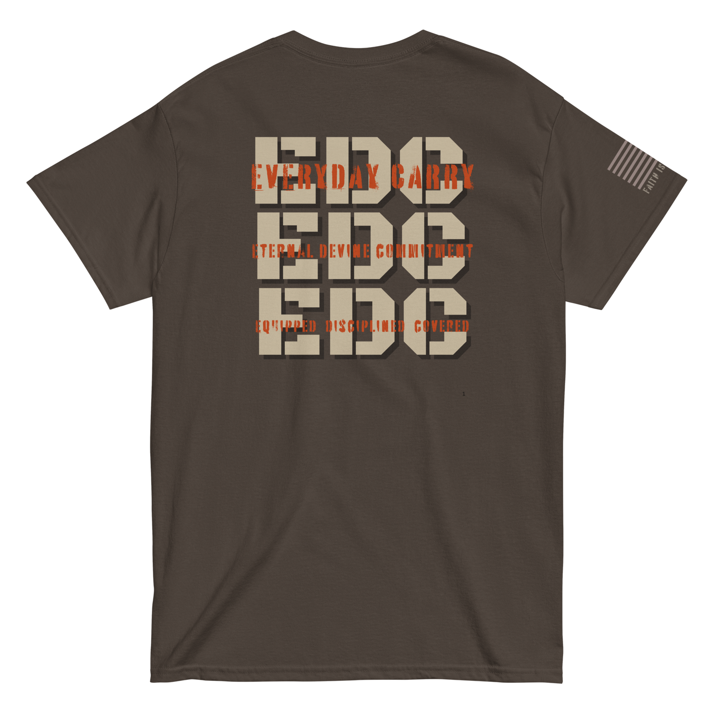EDC tee from FFO’s Spiritual Special Ops collection — design highlights triple meaning