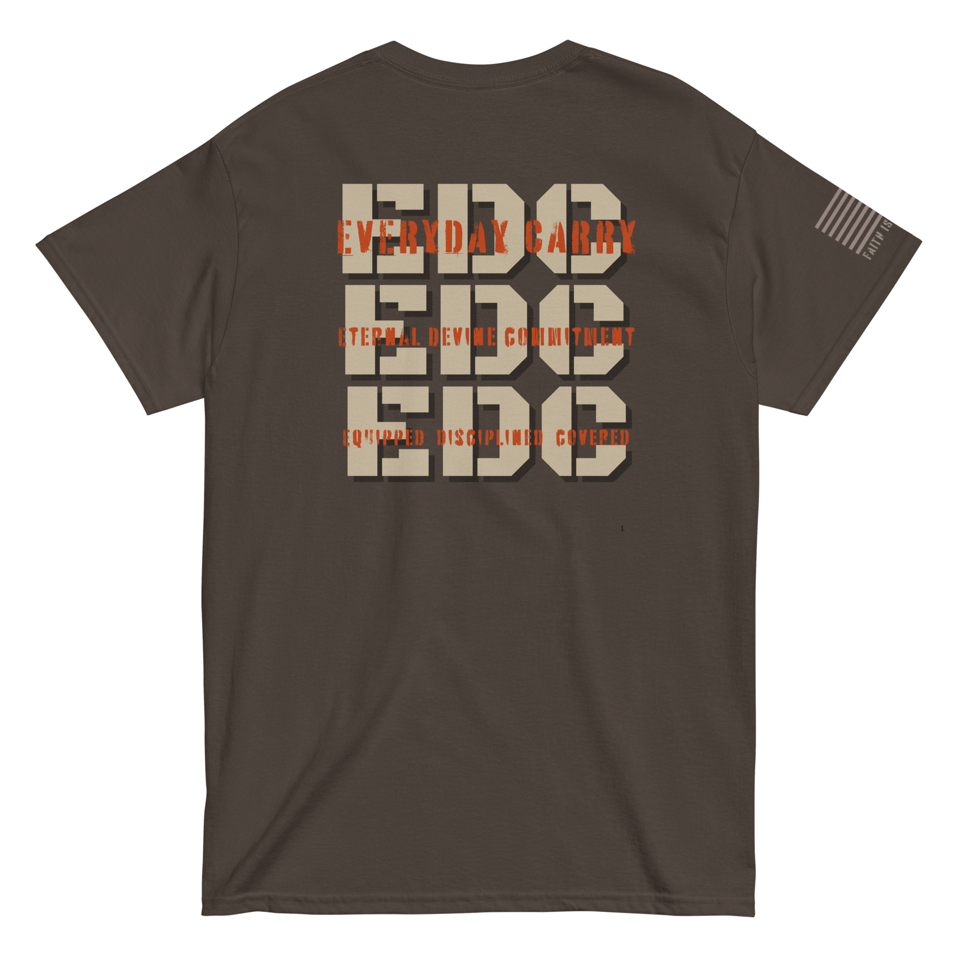 EDC tee from FFO’s Spiritual Special Ops collection — design highlights triple meaning