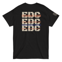 EDC tee from FFO’s Spiritual Special Ops collection featuring Thin Blue Line detail — design highlights triple meaning
