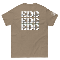 EDC tee from FFO’s Spiritual Special Ops collection featuring Thin Red Line detail — design highlights triple meaning